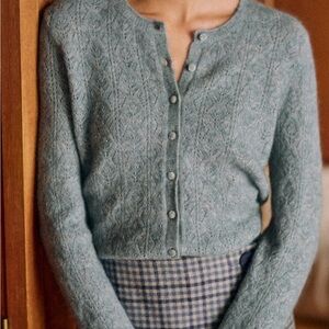 Sezane Soft Blue Cardigan